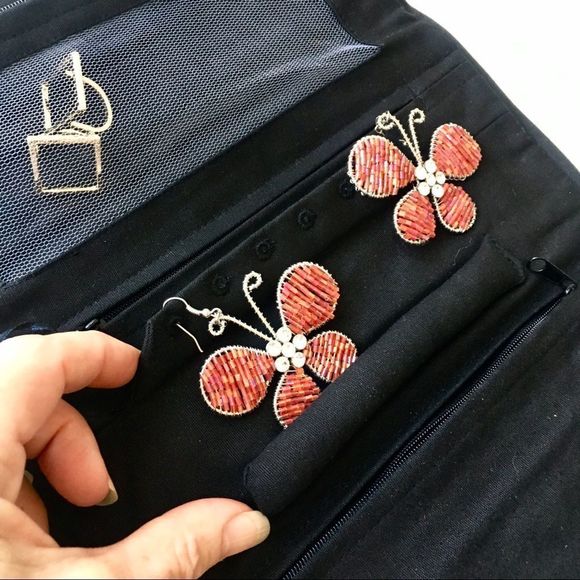 Isabella’s Journey Quilted Fabric Tri-Fold Jewelry Travel Clutch Bag - Picture 5 of 7